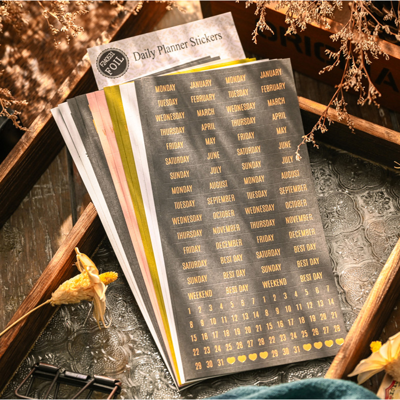 茱迪手工 盐系烫金PLANNER计划贴纸 10张/套