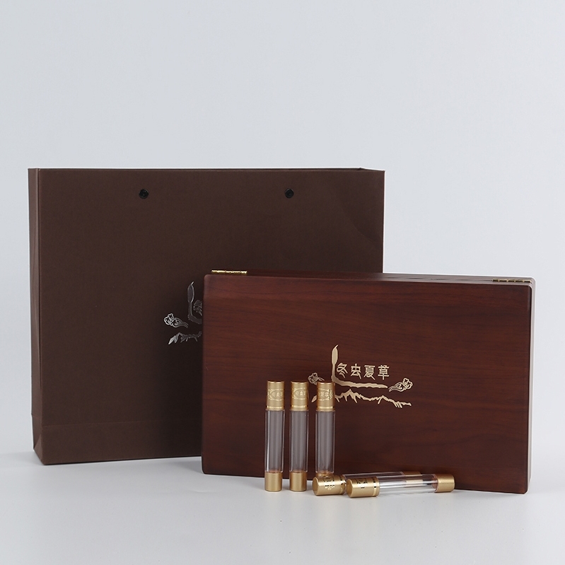 新款冬虫夏草包装盒10支20支装高档礼品盒虫草礼盒包装木盒子定制
