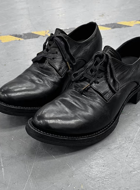 nid顶版暗黑先锋尖头微翘鬼帝德比鞋马皮ccp朋克巫师鞋做旧皮鞋男