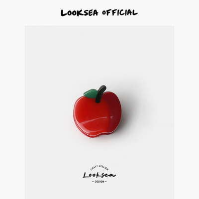 Looksea official可爱仿真苹果小抓夹刘海碎发简约甜美发抓小夹子