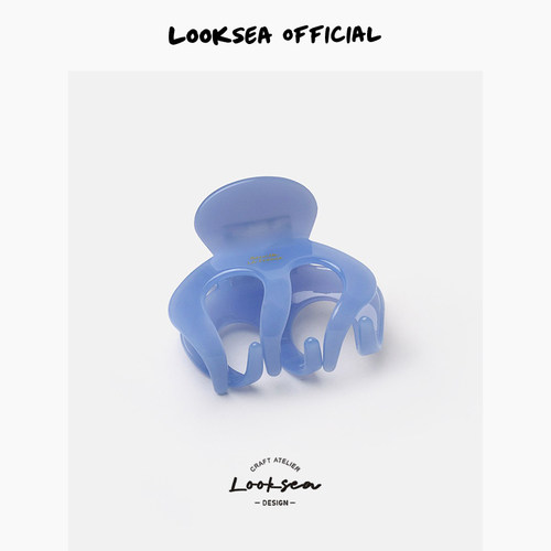 Looksea official复古法式醋酸m型抓夹简约半扎鲨鱼夹日常刘海夹