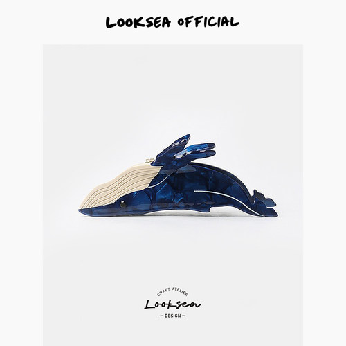 Looksea official高级感海洋生物抓夹后脑勺韩系鲨鱼夹子气质头饰