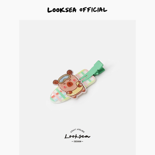 Looksea official创意水果卡皮巴拉发夹卡通刘海侧边夹亚克力发饰