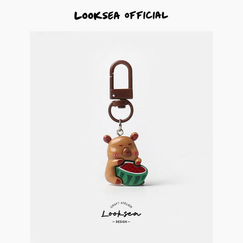 Looksea official卡通卡皮巴拉钥匙扣挂件创意可爱包包小巧挂饰品