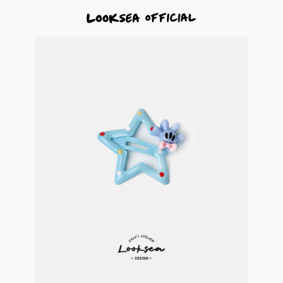 Looksea official可爱卡通蝴蝶结bb夹女童侧边夹刘海夹米妮发夹