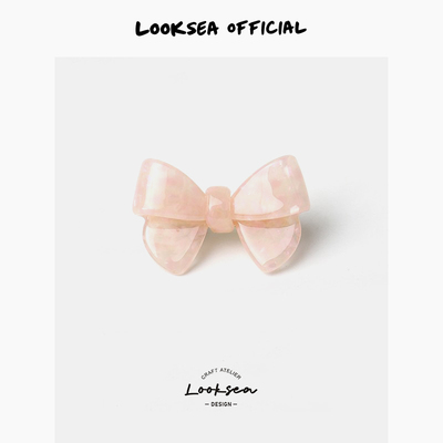 Looksea official甜美醋酸气质款蝴蝶结发夹侧边夹发卡刘海夹头饰
