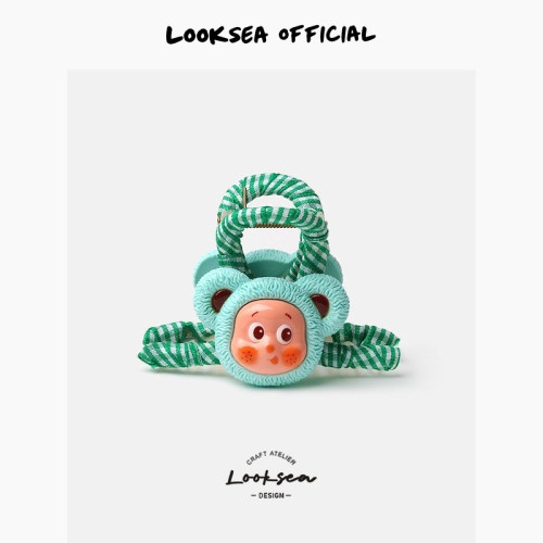 Looksea official创意萌趣星星人抓夹甜美俏皮少女半扎鲨鱼夹发饰