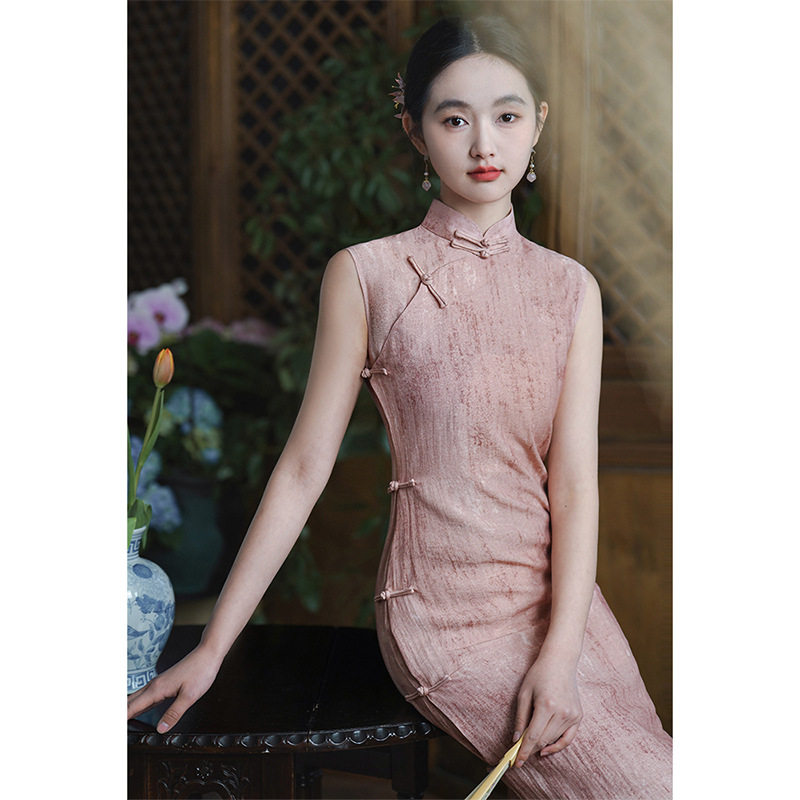 3559古法全开襟新中式旗袍绝美订婚日常可穿素雅夏