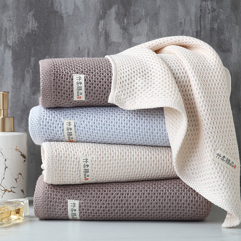 三条装竹一百竹纤维柔软吸水成人洗脸毛巾 蜂巢情侣洁面巾厂家直