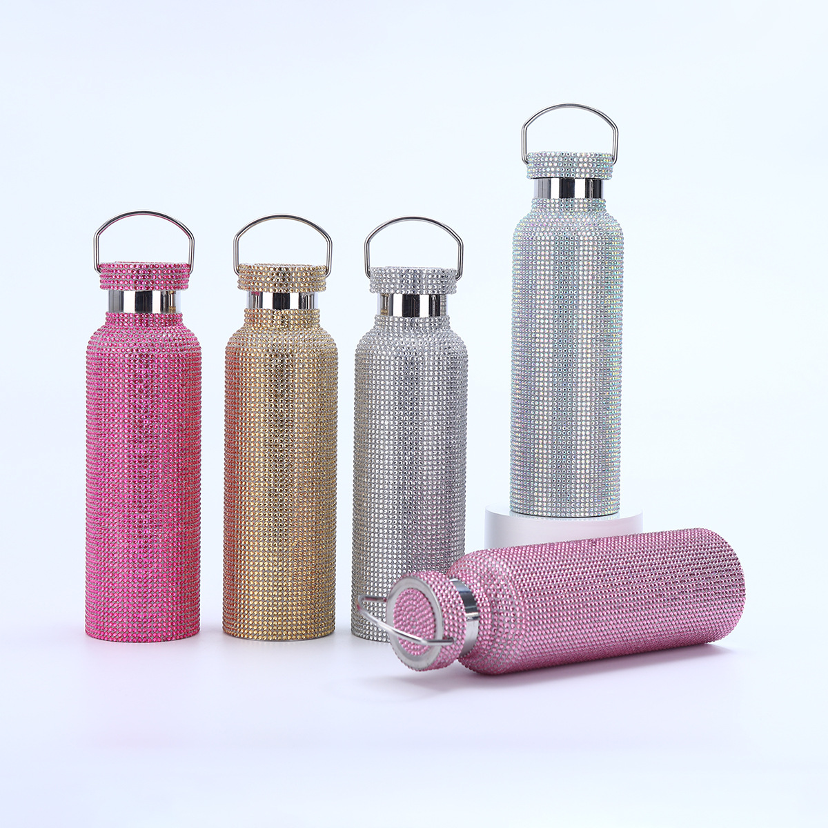 304不锈钢贴钻美式大口瓶便携车载保温杯户外手提大容量运动水壶