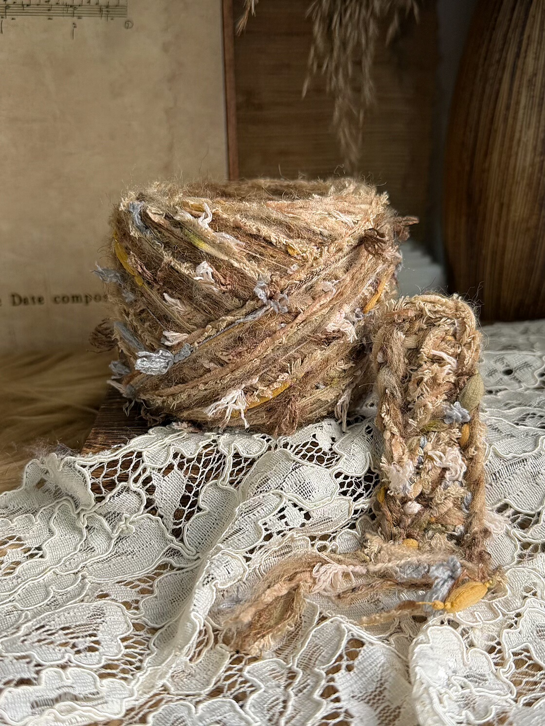 咿唔手混线-复古卡其棕低饱和度特色钩织毛线diy手账线包包帽子,服饰配件/皮带/帽子/围巾,毛线,淘宝优惠券,粉丝福利购,淘宝优惠卷