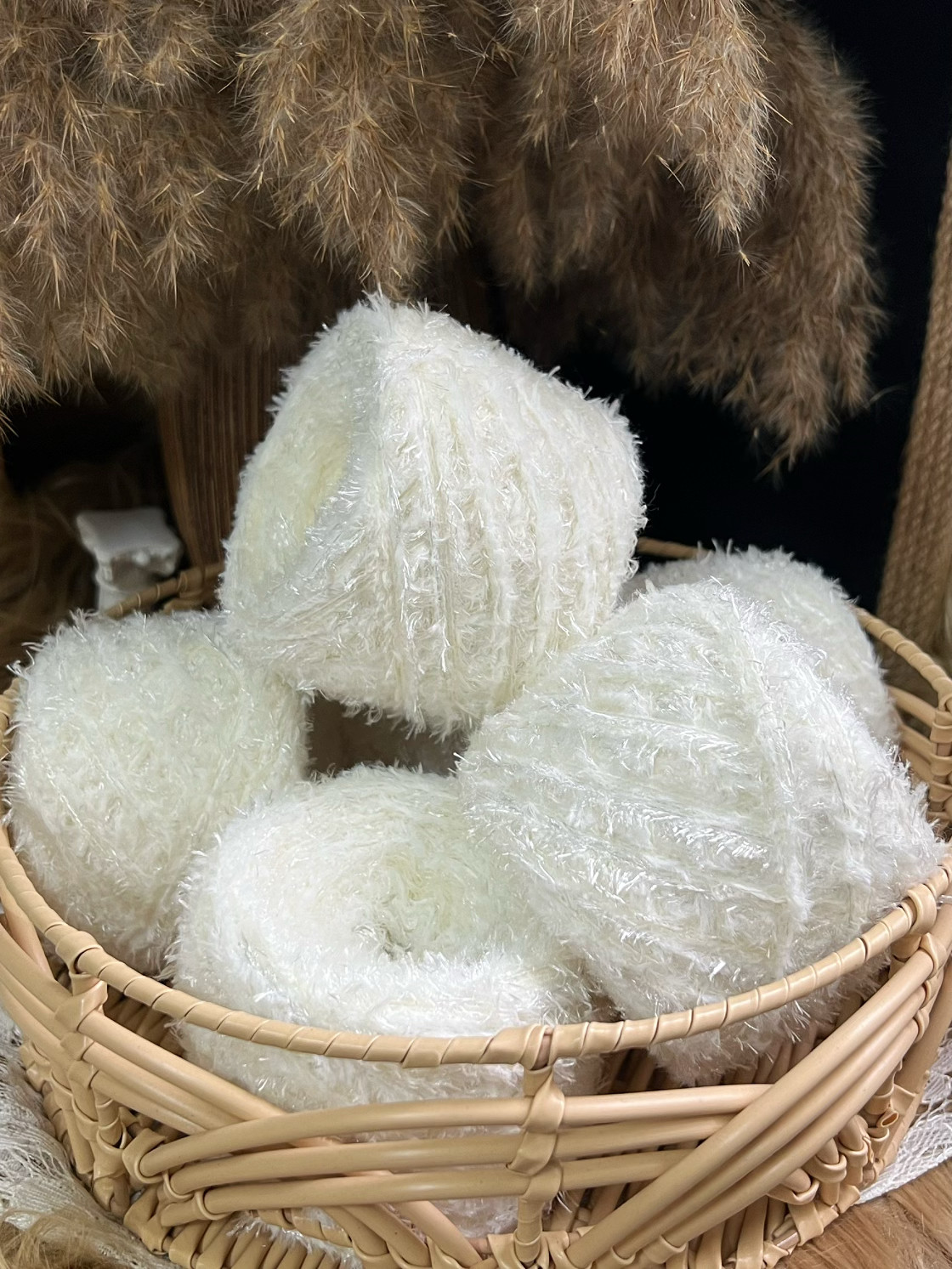 咿唔手混线-白色短皮草手混线钩针棒针编织毛线帽子包包编织毛线,服饰配件/皮带/帽子/围巾,毛线,淘宝优惠券,粉丝福利购,淘宝优惠卷