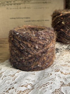 咿唔手混线-深棕色巧克力色秋冬钩针棒针编织毛线围巾帽子包包