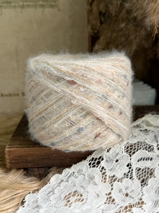 咿唔手混线-特色孤品复古浅灰棕绿钩针棒针编织毛线围巾帽子包包