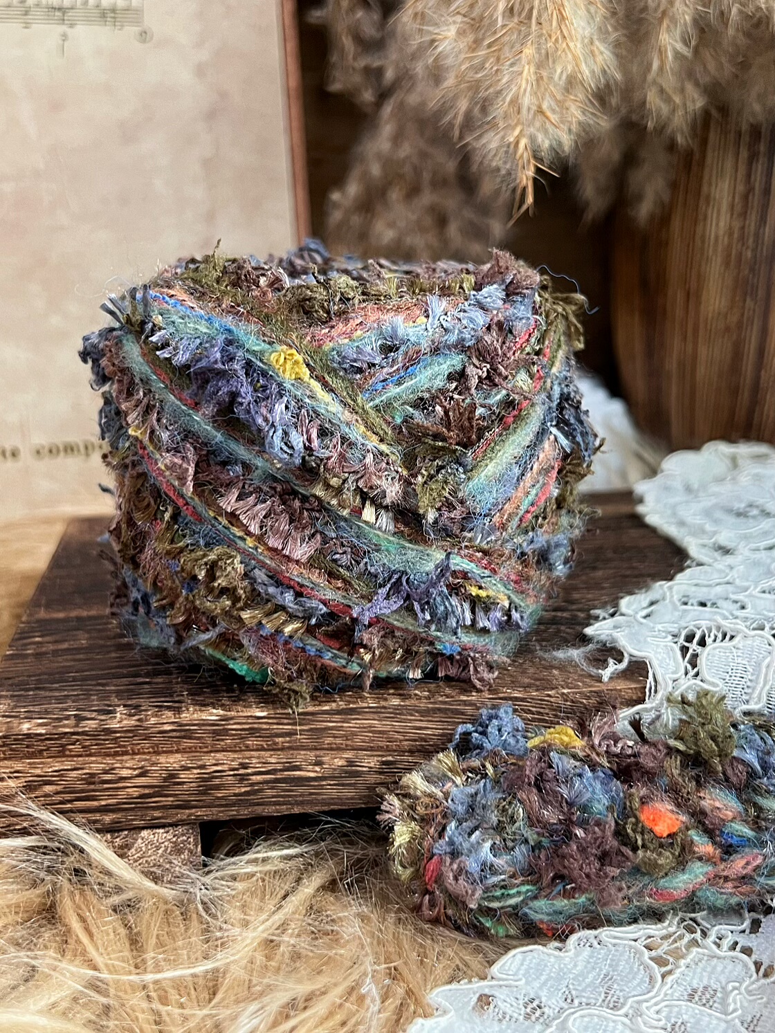 咿唔手混线-部落风卡套diy手工编织包包围巾帽子毛衣特色线柔软