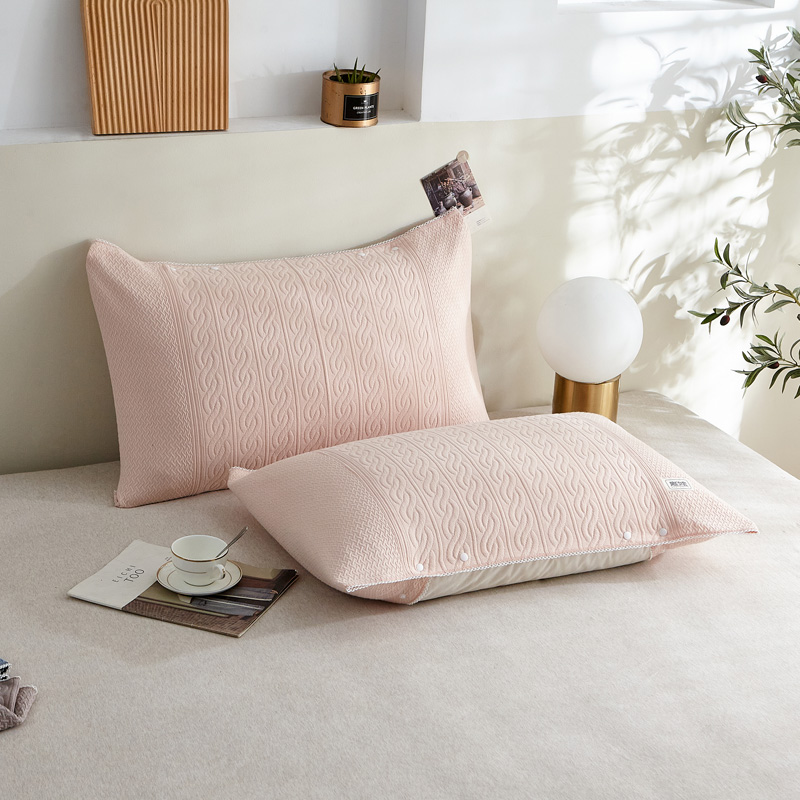 枕巾纱布防滑单人纯色透气日式