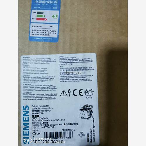 接触器3RT1264-6AP0V，