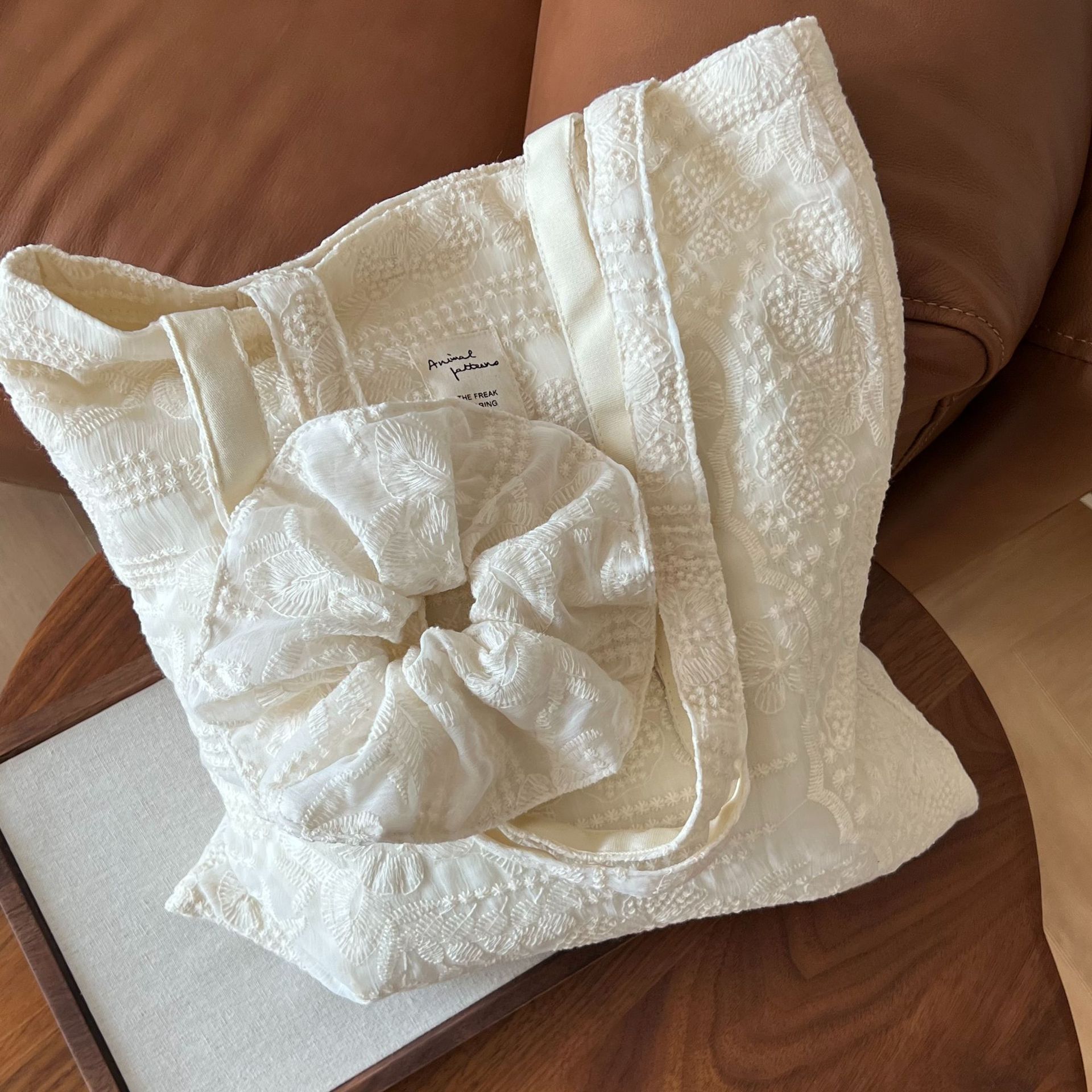 法式复古蕾丝刺绣棉布袋组合单肩包化妆包月事收纳包包发圈