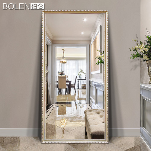 BOLEN欧式实木穿衣镜全身镜家用