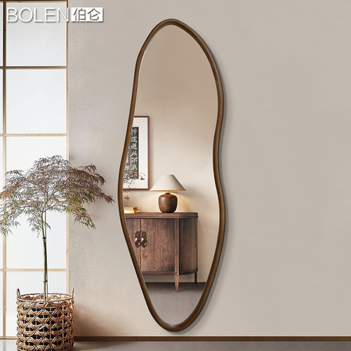 BOLEN文艺中古风实木异形镜子