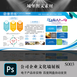 创意大气企业简介文化墙公司介绍宣传展板形象墙设计psd模板素材