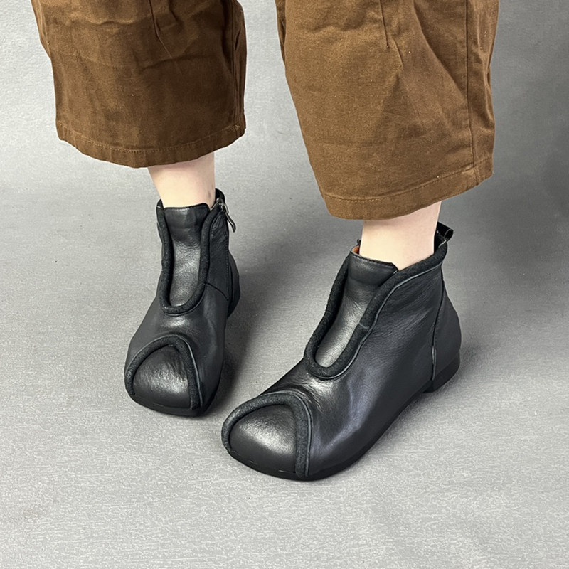 艺鞜原创棉麻复古民族风短靴子2026秋冬款加绒保暖圆头软底女棉靴,女鞋,时装靴,淘宝优惠券,粉丝福利购,淘宝优惠卷