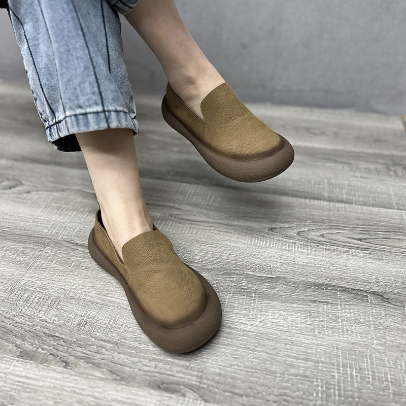 人文艺妈妈一脚蹬休闲单鞋女