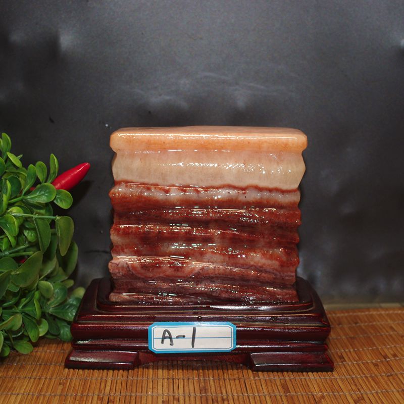 天然奇石猪肉石红烧肉东坡肉五花肉石观赏石家居装饰摆件镇宅矿石