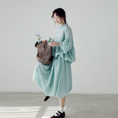 原创自制重工木耳花边上衣花苞裙女气质温柔浪漫泡泡袖 云朵套装