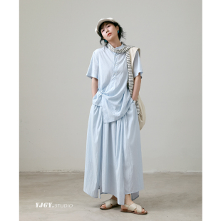 女设计感小众高级感百搭两件套F845 夏天丝套装 印计谷羽 2024新款