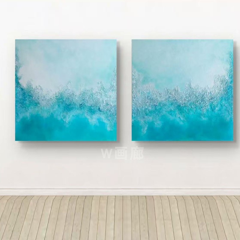 《浪涌清韵》艺术风海浪翻涌梦幻装饰画卧室客厅挂画过道