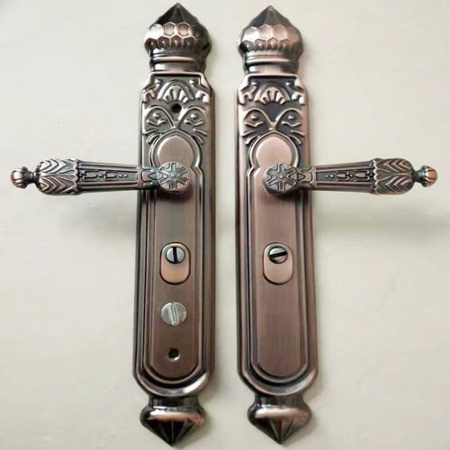 桃型仿铜室外铝合金执手大门锁