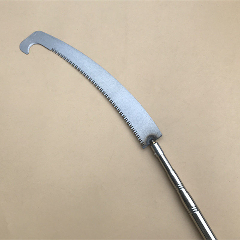 园林手锯 不锈钢伸缩杆带8mm螺丝高空锯 修树枝锯子 勾嫩枝芽弯锯