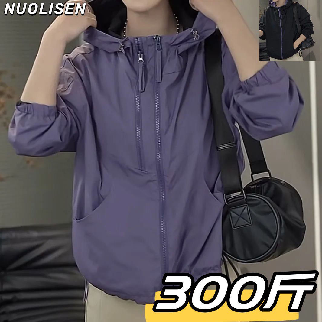 胖mm300斤两面穿设计连帽外套女春秋新款休闲时尚网红休闲外衣女