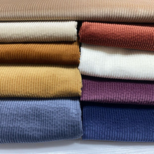 高端全棉泡泡砂洗灯芯绒布料春秋纯棉条绒西装裤子风衣外套裙面料