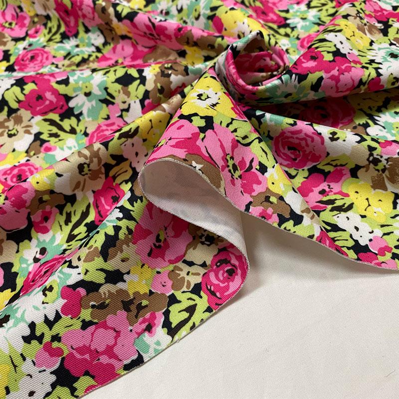 花弹力涤盖棉针织连衣裙上衣面料