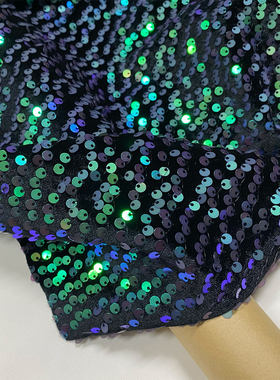 金丝绒彩色刺绣亮片时装服装布料