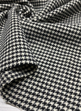 羊毛色织小千鸟格羊毛呢服装面料