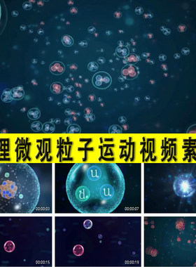 物理微观世界分子原子核中子夸克粒子运动模型动画演示视频素材