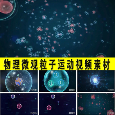物理微观世界分子原子核中子夸克粒子运动模型动画演示视频素材