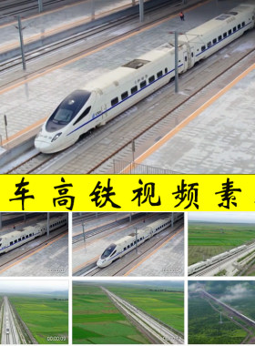动车高铁高速列车火车奔驶在祖国大地上中国铁路交通发展视频素材