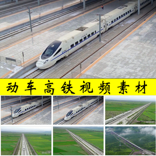动车高铁高速列车火车奔驶在祖国大地上中国铁路交通发展视频素材
