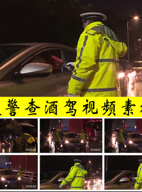 交警查酒驾醉毒驾交通安全执法检查人民公安警察执勤实拍视频素材