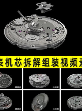 机械手表机芯机心拆解组装动画演示原理手机结构组成分析视频素材