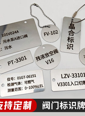 不锈钢阀门标识牌金属挂牌位号牌