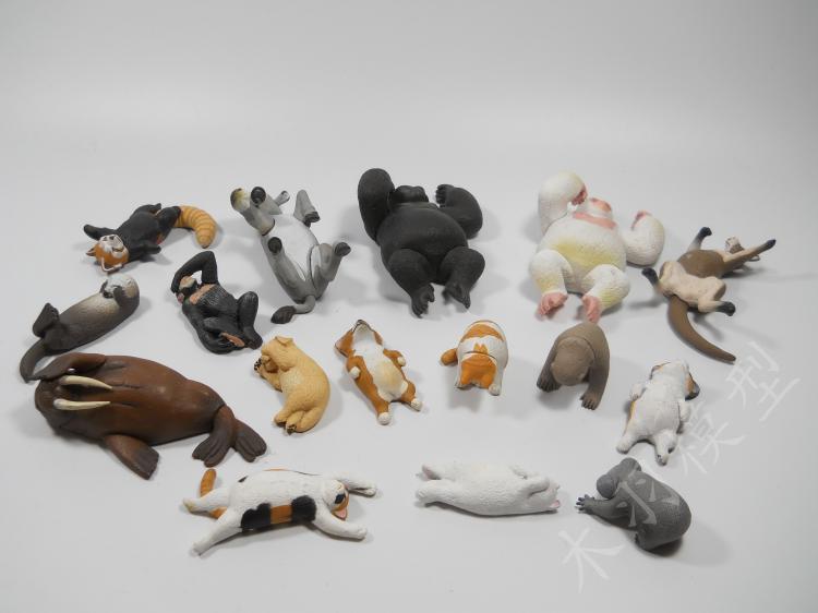 TOMY熊猫之穴ZOO休眠动物园睡觉的动物摆件正版散货