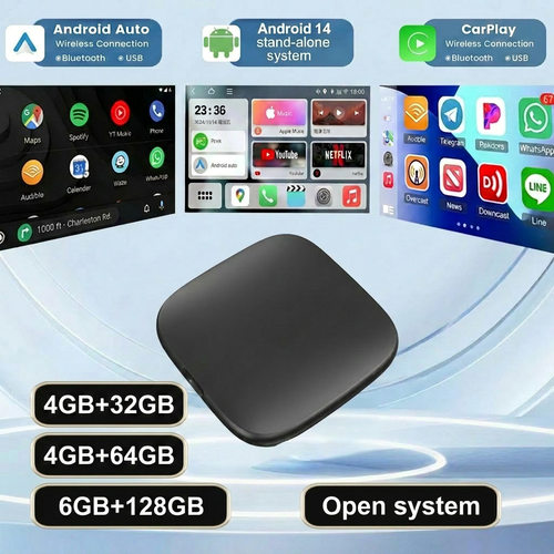 128G有线转无线carplay android盒子智能 安卓车盒