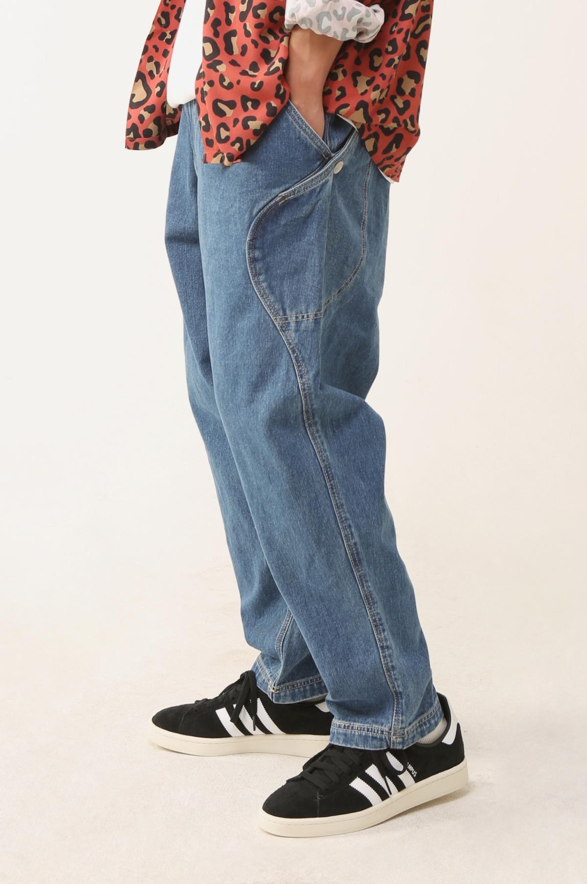 重磅宽松牛仔户外机能复古萝卜裤