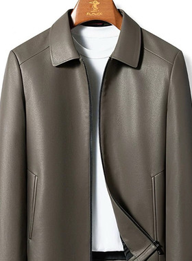 PY82509男士商务休闲立领皮衣男士潮流皮外套