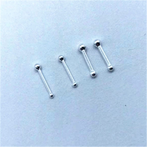 9999纯银耳钉圆头耳棒女不明显取